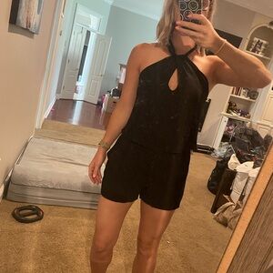 Small black halter romper